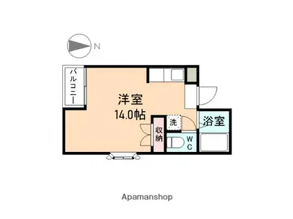 エスポワール松川(1K/2階)の間取り写真