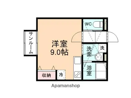 GRACE SQUAREⅡ(ワンルーム/2階)の間取り写真