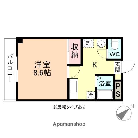 グランピエス(1K/2階)の間取り写真