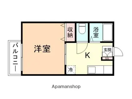 シティハイム本郷Ⅱ(1K/1階)の間取り写真