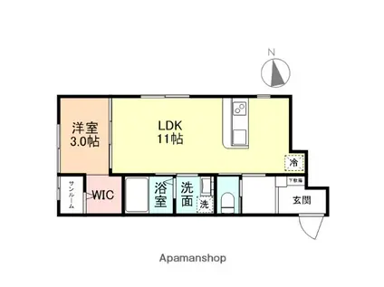 EL VITA鵯島Ⅳ(1LDK/1階)の間取り写真