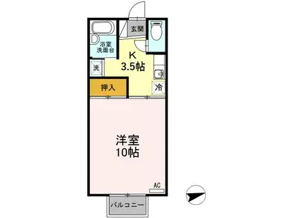 コーポ・セジュール(1K/2階)の間取り写真