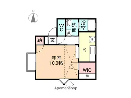 山本ハイツ2号館(1K/2階)の間取り写真