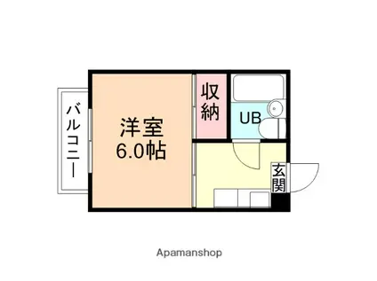 しらとりハイツ(1K/2階)の間取り写真