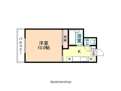 PLAZA古沢2番館(1DK/5階)の間取り写真