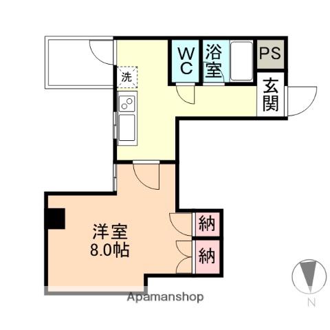 コンチネンタル清水(1K/4階)の間取り写真