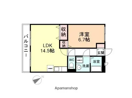 シスコインとなみ(1LDK/1階)の間取り写真