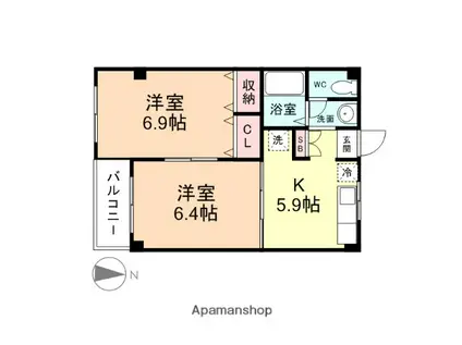 ドリーム アヴェニュー(2K/1階)の間取り写真