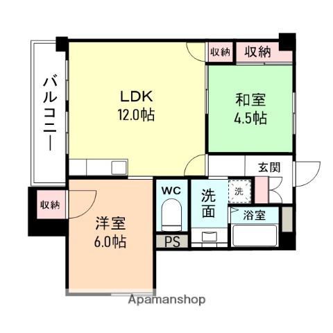 リバークレストⅠ(2LDK/3階)の間取り写真