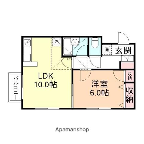 モア・アペックス永楽町(1LDK/2階)の間取り写真