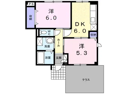 ラミーSB(2DK/1階)の間取り写真