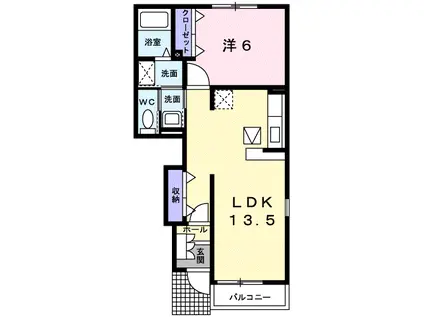 エトワールⅡ(1LDK/1階)の間取り写真