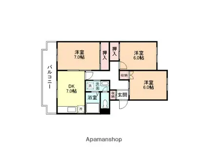 ALOHA-KOJI(3DK/2階)の間取り写真