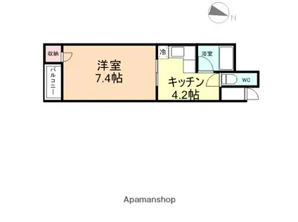 アプリコット A(1K/3階)の間取り写真