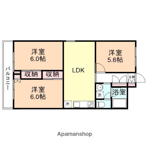パークキャッスル高岡(3LDK/8階)の間取り写真