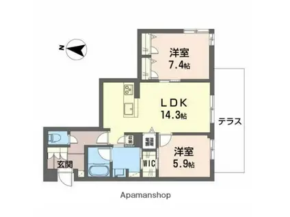 メゾン・メイ(2LDK/1階)の間取り写真