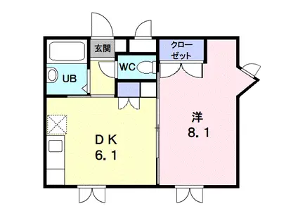 ツインパレスさくら台 ノース(1DK/1階)の間取り写真