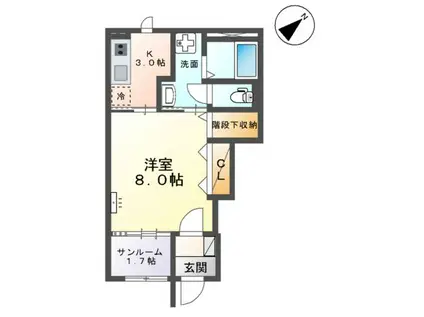 ルミナス(1K/1階)の間取り写真