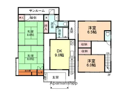 氷見線 越中中川駅 徒歩23分 2階建 築23年(4LDK)の間取り写真