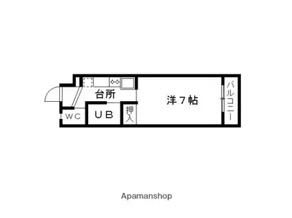 ガーデンハイム有松(1K/2階)の間取り写真