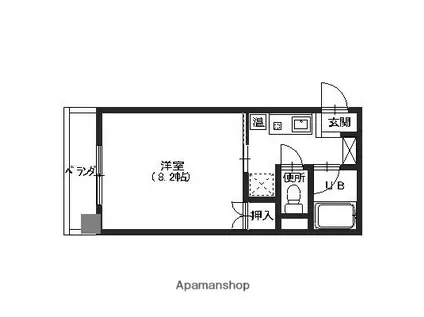 グラウィス(1K/4階)の間取り写真