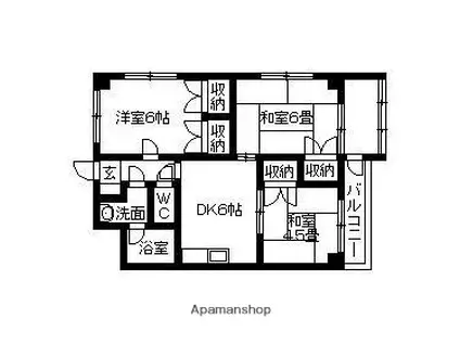 カーサルシール(3DK/2階)の間取り写真