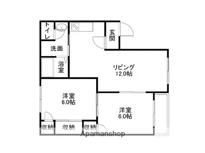 プレジャーハウス(2LDK/1階)の間取り写真