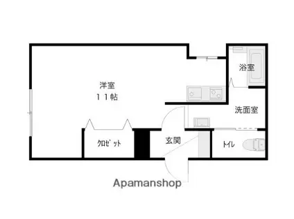 エスポワール8(ワンルーム/2階)の間取り写真