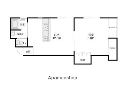 ヴィラノーブル泉(1LDK/4階)の間取り写真