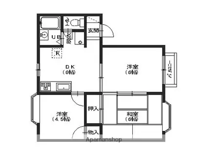 イルネージュ(3DK/2階)の間取り写真