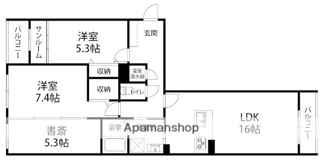 ラ・プレス泉が丘(2LDK/3階)の間取り写真