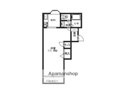 フォレスト242(1K/1階)の間取り写真