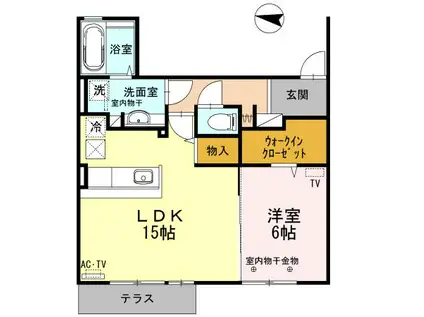 VIOLAVILLAGE(1LDK/1階)の間取り写真