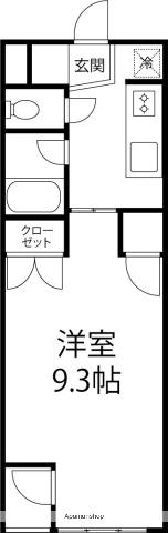 ガーデンヒルズ御経塚(1K/3階)の間取り写真