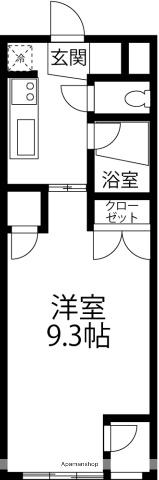 ガーデンヒルズ御経塚(1K/3階)の間取り写真