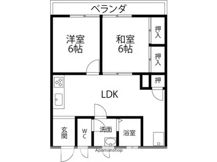 サンピア横川(2LDK/3階)の間取り写真