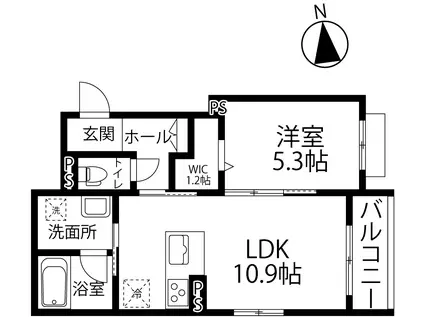 ピノ増泉(1LDK/2階)の間取り写真