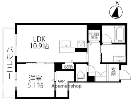 ファミーユ金沢八日市(1LDK/3階)の間取り写真