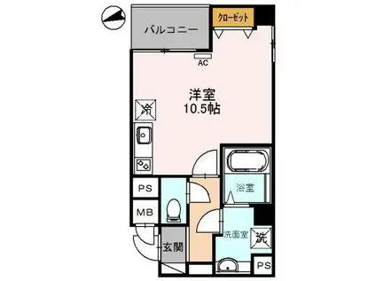 プレジデンス白銀(ワンルーム/5階)の間取り写真