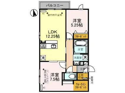 ブラン・フェリーチェ(2LDK/3階)の間取り写真