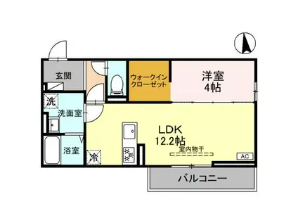 フォレスタⅢ(1LDK/1階)の間取り写真