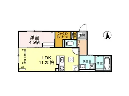 ひょうたんBOX(1LDK/1階)の間取り写真