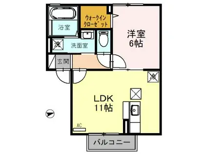メゾンド・グリシーヌ(1LDK/1階)の間取り写真