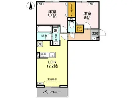 ヴィラージュ(2LDK/2階)の間取り写真