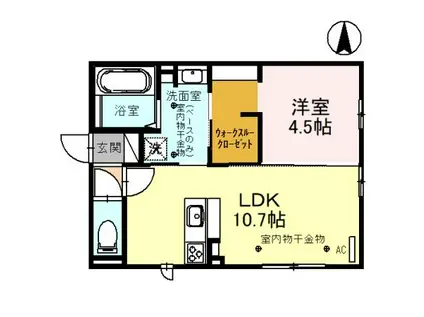 UTAITO(1LDK/2階)の間取り写真