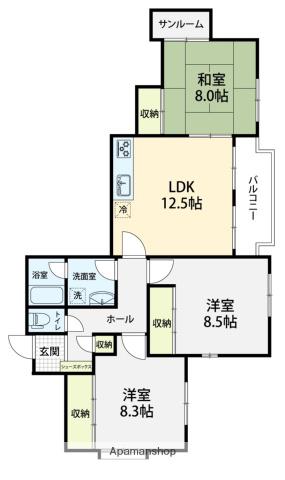 マナグローヴ(3LDK/2階)の間取り写真