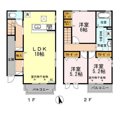 BELLEー3 A棟(3LDK)の間取り写真