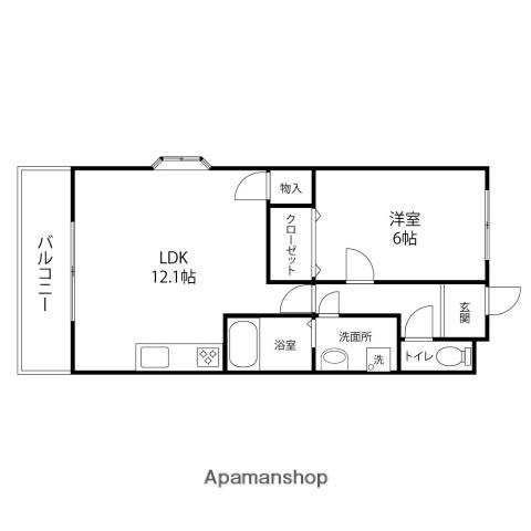 グリーンエイト(1LDK/2階)の間取り写真