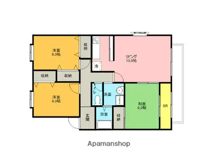 マノワール矢木(3LDK/2階)の間取り写真