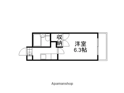 ガーデンハイム扇町(1K/3階)の間取り写真
